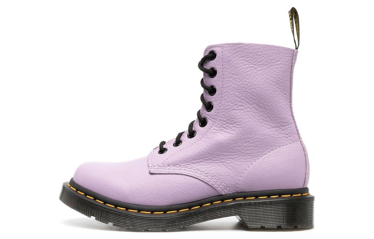 (WMNS) Dr. Martens 1460 Pascal Black Eyelet Lace Up Boots 'Lilac' 30689308