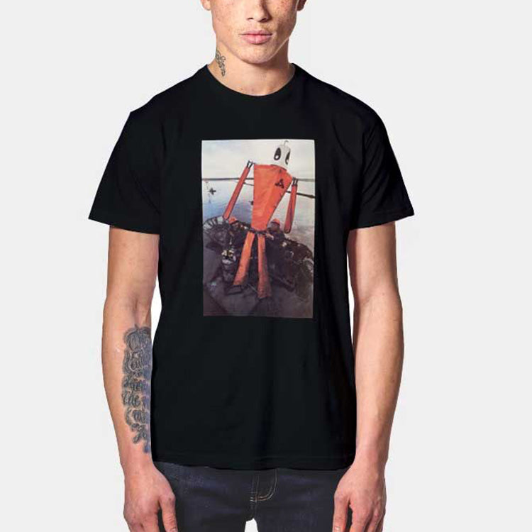 Men's PALACE Slick Painting Printing Short Sleeve Black P16TS077