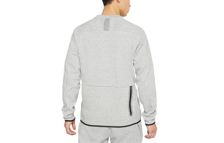 Nike Sportswear Tech Fleece Sports Loose Edging Round Neck Long Sleeves Gray DA0399-100