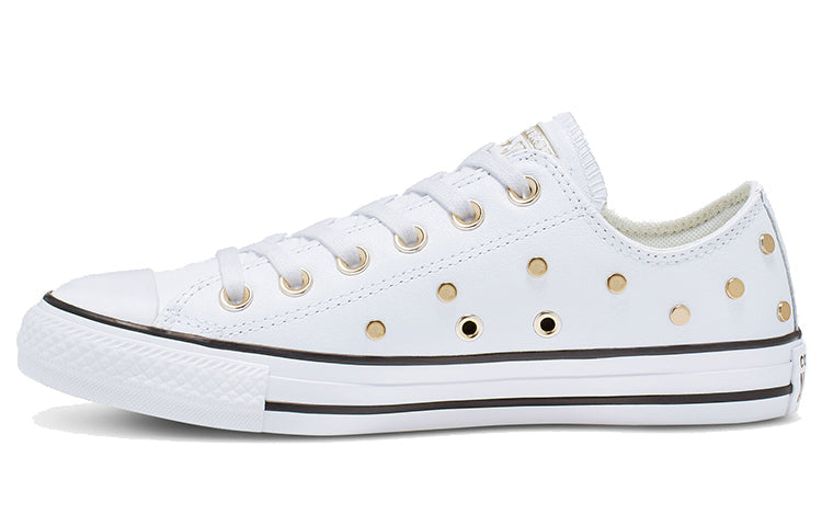 (WMNS) Converse Chuck Taylor All Star Studs Low Top Leather Spot Rivet White 565850C