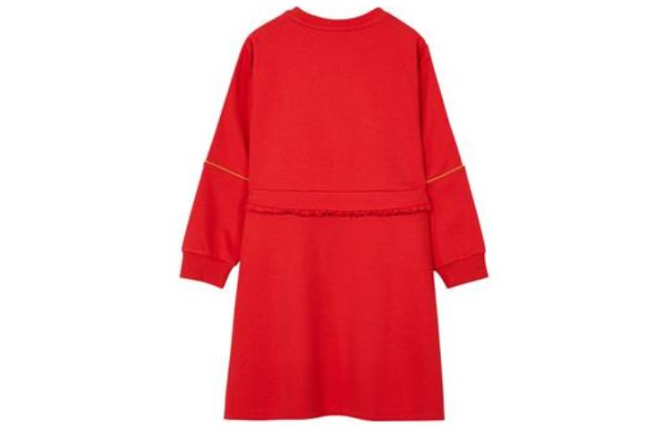 (GS) Skechers CNY Series Letter Printed Crew Dress 'Red' L122G058