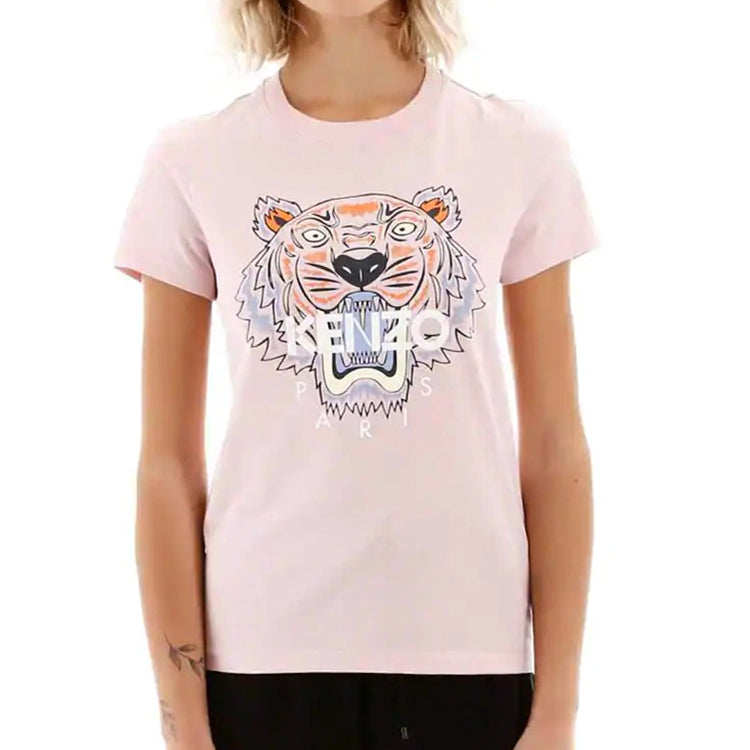 KENZO Printing Round-neck Short Sleeve Pink FA52TS7214YB-34