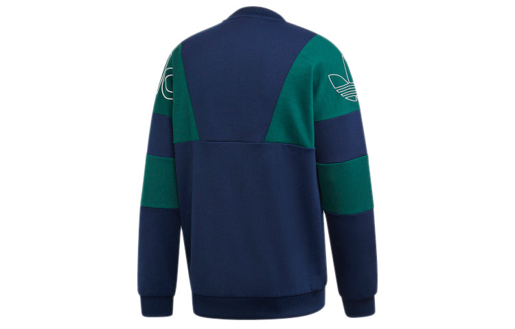 adidas originals Colorblock Casual Sports Round Neck Pullover Navy Blue FK1971