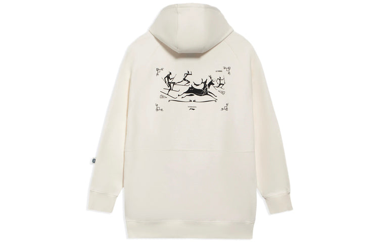 Li-Ning Skateboard Series Logo Printing Loose Hoodie 'Creamy White' AWDRF08-1