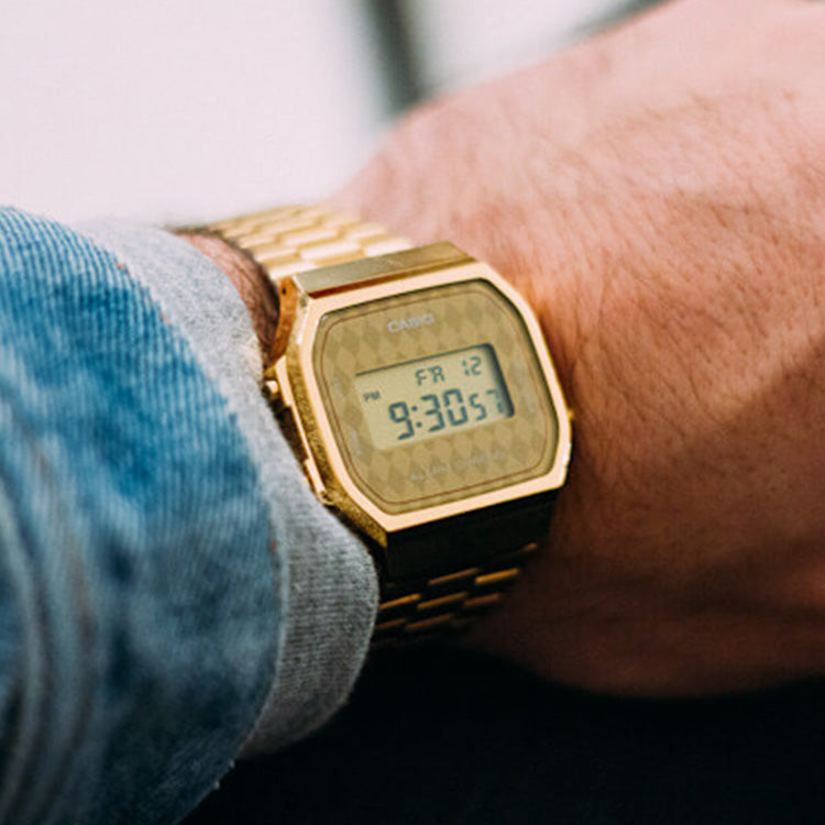CASIO Quartz Waterproof Unisex Mens Gold Digital A168WG-9BWEF