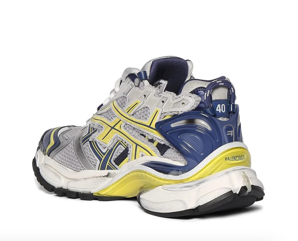 Balenciaga Runner Sneakers 'White Blue Yellow Mesh and Nylon' 677403W3RB59174