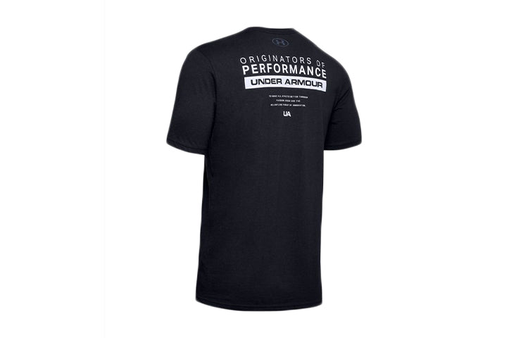 Under Armour UA Bar Originators Training Sports Breathable Short Sleeve Couple Style Black 1352045-001