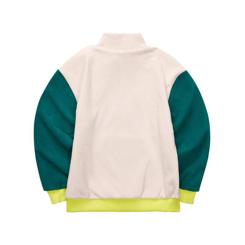 (WMNS) Skechers Stroll Series Stand Collar Reversible Pullover Sweatshirt 'Beige Green Black Yellow' L421W058