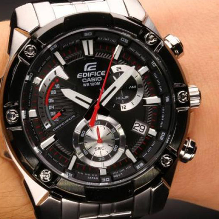 CASIO Waterproof EDIFICE Stainless Steel Strap Black Watch Dial Mens Black Analog EFR-559DB-1A