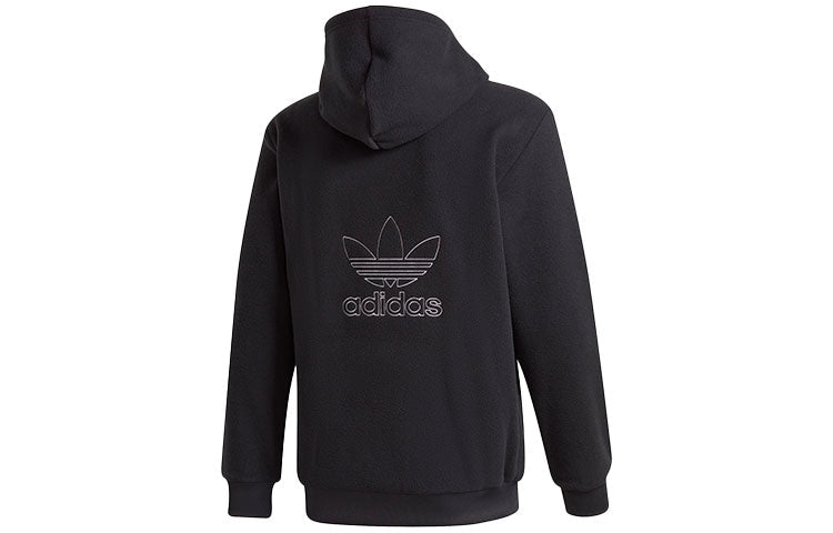 adidas originals Plrfleece Hoody Casual Sports Pullover Black GE5212