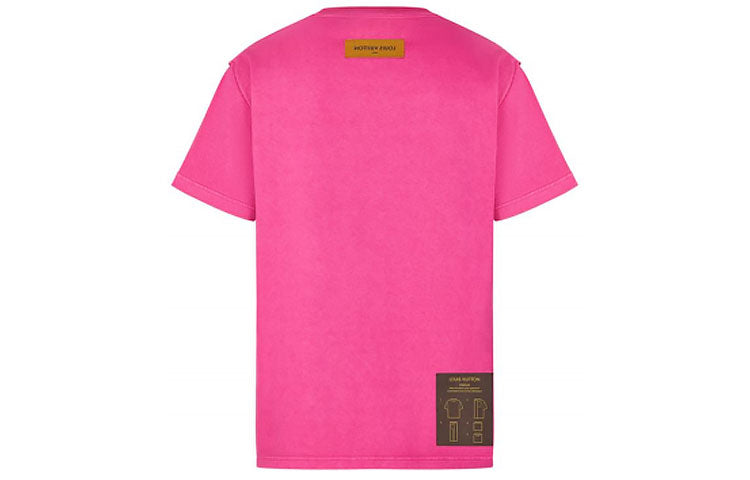 Men's LOUIS VUITTON SS21 Casual Solid Color Short Sleeve Pink 1A8R56