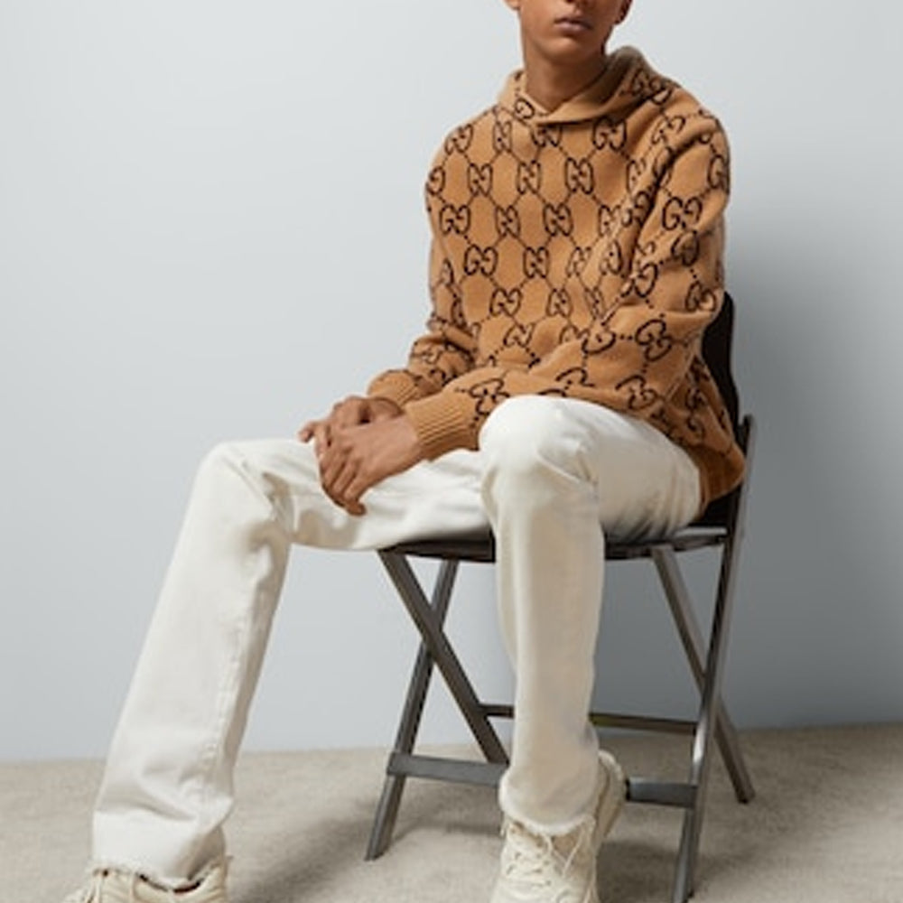 Gucci GG Wool Hooded Sweatshirt 'Camel Ebony' 770582-XKDSL-2667