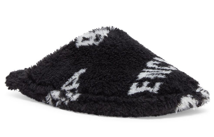 Balenciaga Furry Slides 'Allover Logo - Black' 699675W2B411090