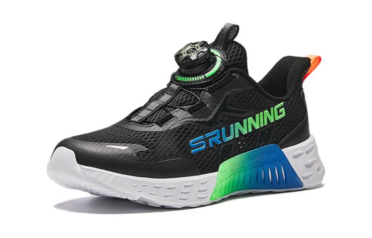 (GS) ANTA Running Series Sneakers 'Black with Green Blue' A312425515-2
