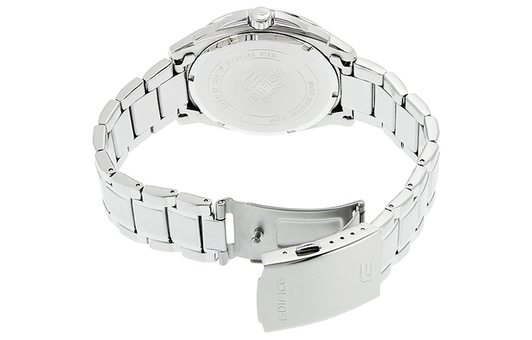 CASIO Quartz EDIFICE Stainless Steel Strap WhiteBlue Dial WhiteBlue Dial Mens WhiteBlue Analog EF-334D-7A2021