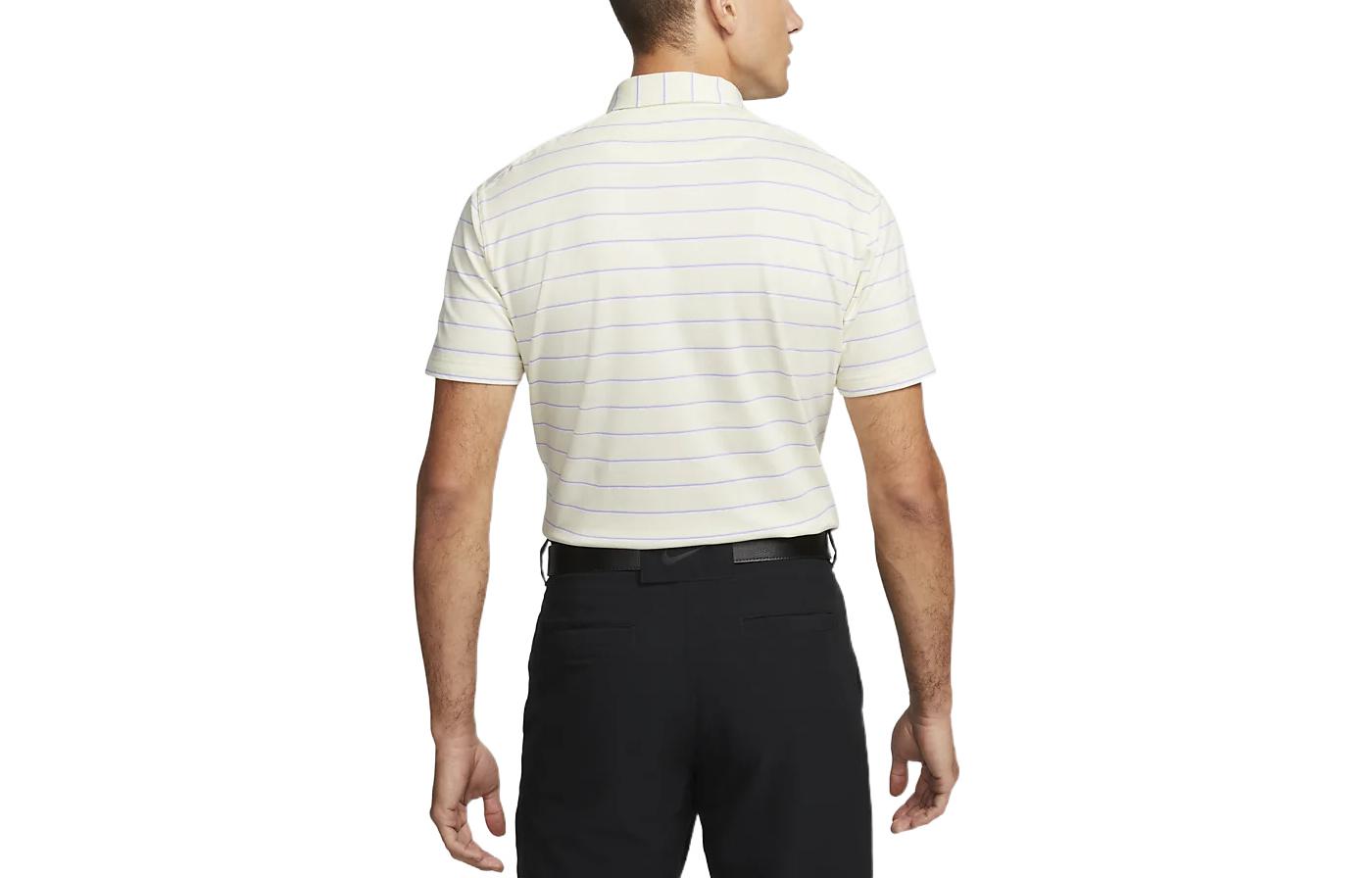Men's Nike Dri-FIT Stripe Breathable Lapel Short Sleeve Beige Polo Shirt DH0892-113