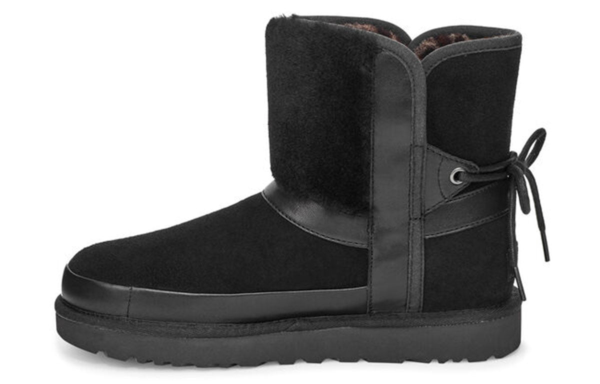 (WMNS) UGG Classic Leopard Lined Bow 'Black' 1105354-BLK