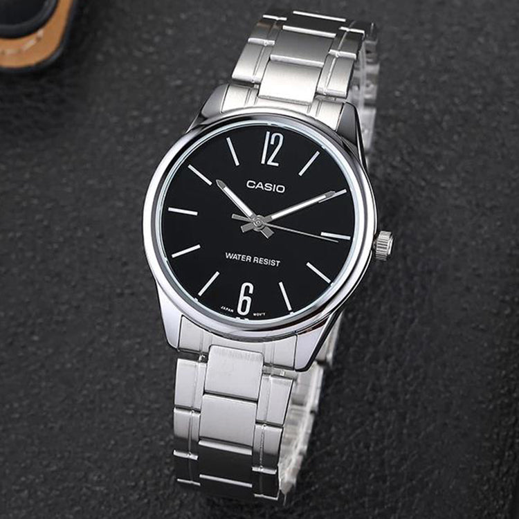 CASIO Quartz Stainless Steel Strap Waterproof Mens Silver Analog MTP-V005D-1B
