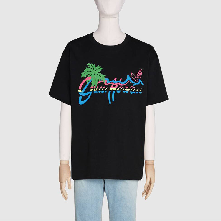 Gucci Hawaii Oversized Rainbow Printed For Men Black 616036-XJCSR-1142