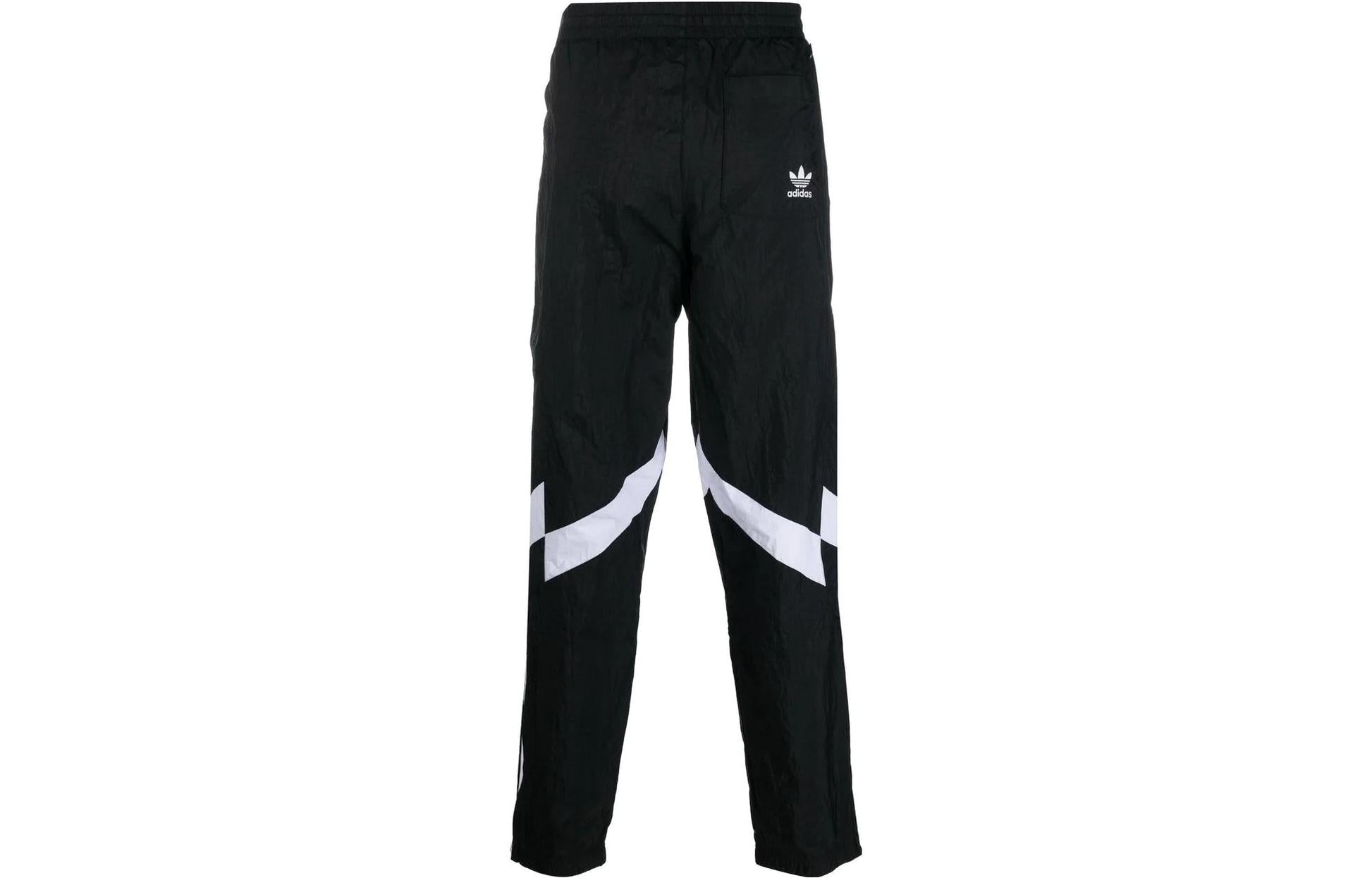 Men's adidas originals FW22 Rekive Printing Logo Stripe Drawstring Straight Sports Pants/Trousers/Joggers Black HK7325
