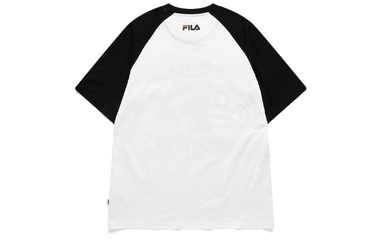 FILA FUSION Contrasting Colors raglan sleeve Sports Short Sleeve Black T11M122101F-BK