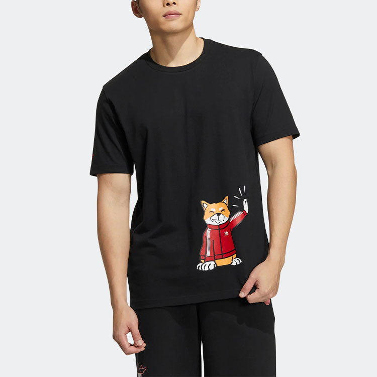 adidas originals Graphic T-Shirts 'Black' H49574