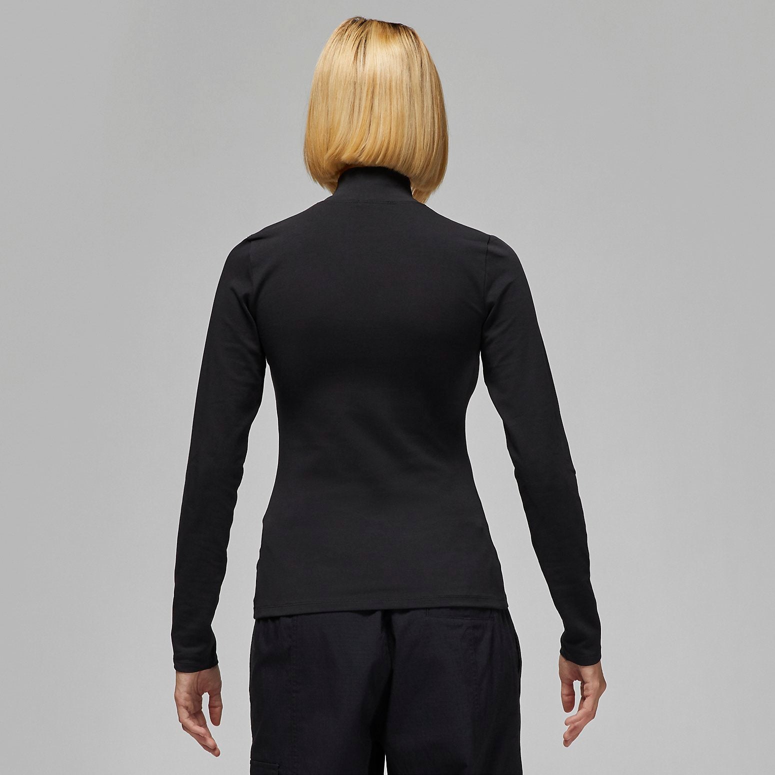 (WMNS) Air Jordan Flight Long Sleeve Mock Neck Top 'Black' DQ4619-010