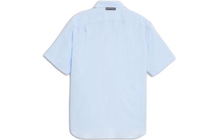 Balenciaga Short Sleeve Shirt 'Light Blue' 584019TFO024850