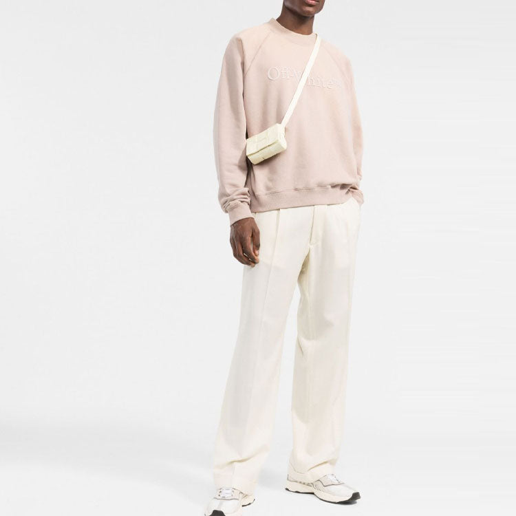 (WMNS) Off-White Logo-Print Cotton Sweatshirt 'Pink' OMBA056S22FLE0016262