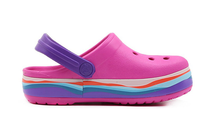 (PS) Crocs Crocband Wavy Band Small Crocs Casual Pink Purple Sandals 'Pink Purple' 205697-6L0