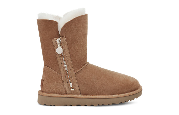(WMNS) UGG Bailey Zip Short Fleece Lined Brown 1112480-CHE