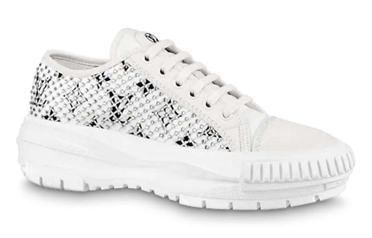 (WMNS) LOUIS VUITTON LV Squad Sneakers 'White with Crystal Monogram' 1A9RZ8