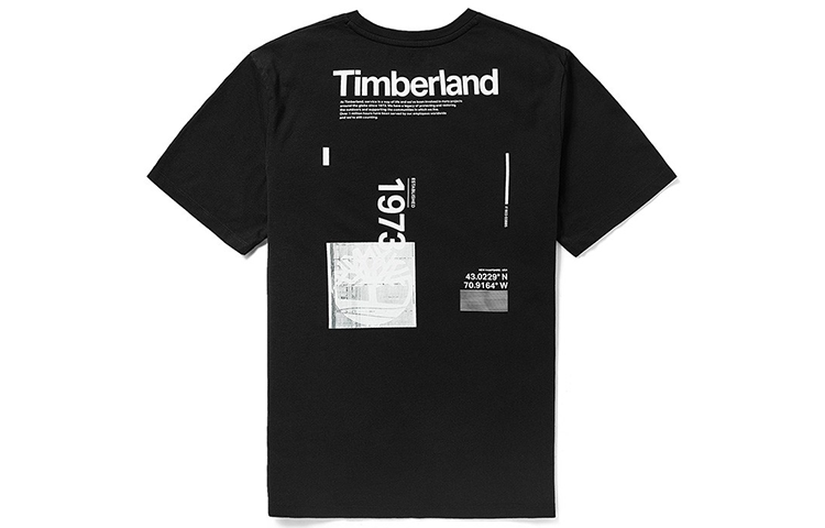 Men's Timberland Round Neck Sports Short Sleeve Black A2EM4-001