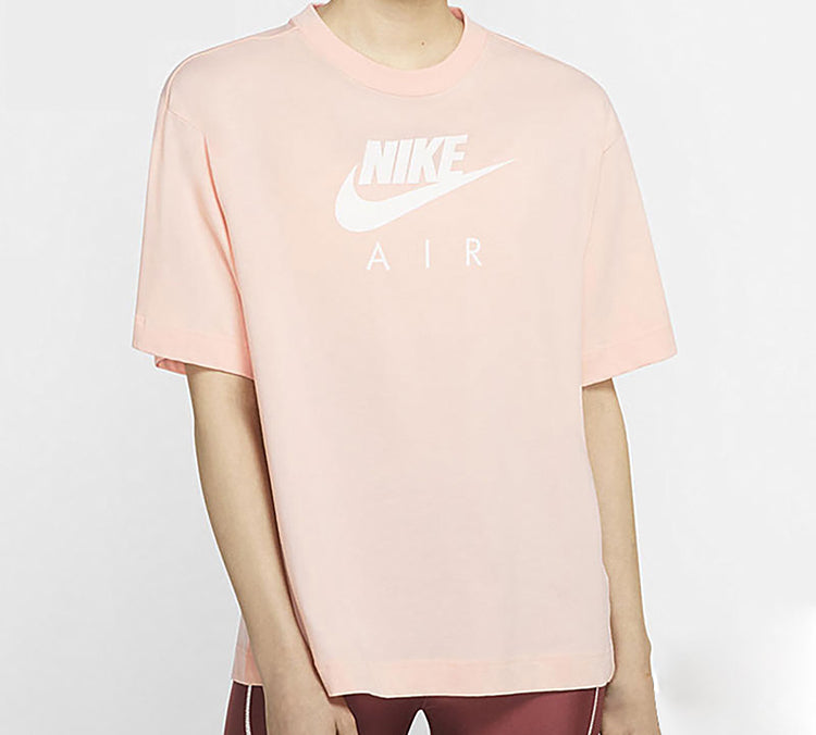 (WMNS) Nike Air Alphabet Logo Printing Sports Short Sleeve Pink CJ3106-664