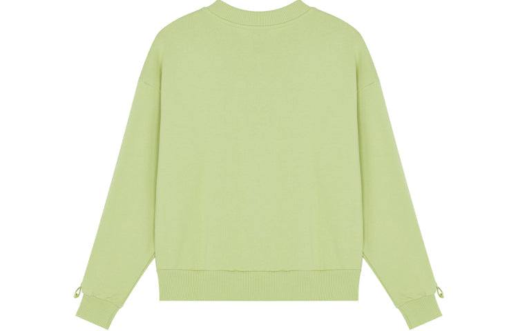 (WMNS) New Balance Logo Printing Solid Color Round Neck Pullover Green Hoodie AWT14372-SG