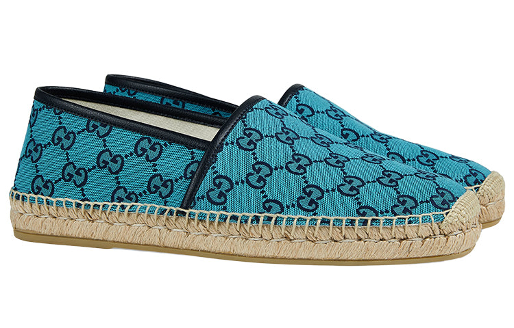 Gucci Alejandro Leather Canvas Espadrilles 'Blue' 663655-9SFV0-4276