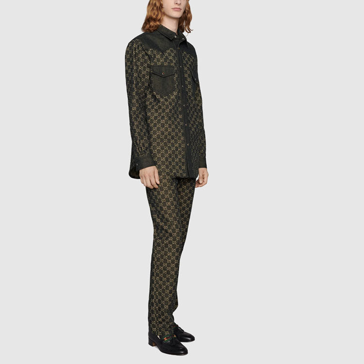 Gucci GG Jacquard Denim Shirt 'Black' 669613-XDBUF-1289
