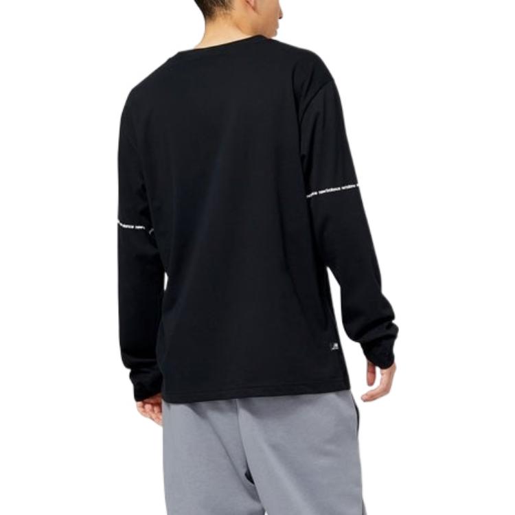New Balance Essentials Graphic Long Sleeve T-shirt Asia Sizing 'Black' MT23518-BK
