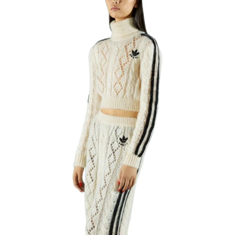 (WMNS) Gucci x adidas Mohair Knit Sweater 'Ivory' 713023-XKCMO-9791
