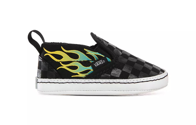 (TD) Vans Glow Flame Slip-On V Crib 'Black' VN0A2XSLESY