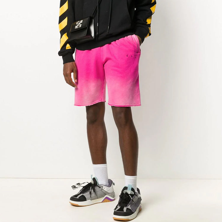 Men's Off-White Tie Dye Shorts Pink OMCI006F20FAB0013210
