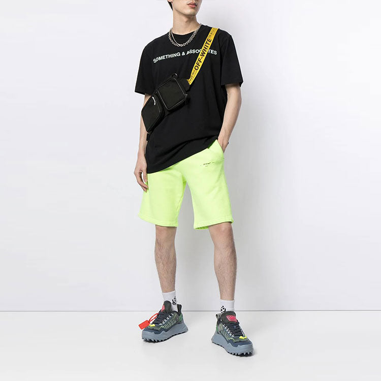 Off-White x Something & Associates Crossover Alphabet Printing Short Sleeve Ordinary Version Unisex Black OMAA027G191851441044