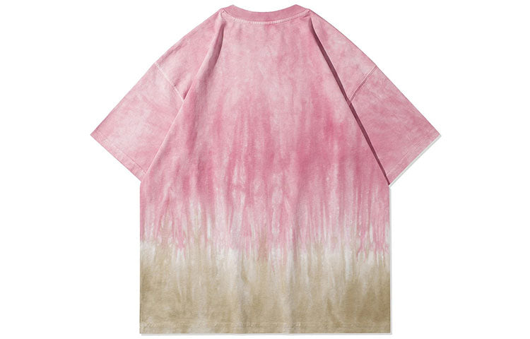 (WMNS) Li-Ning BadFive Tie Dye Graphics Loose Fit T-shirt 'Pink Brown' AHSR482-1