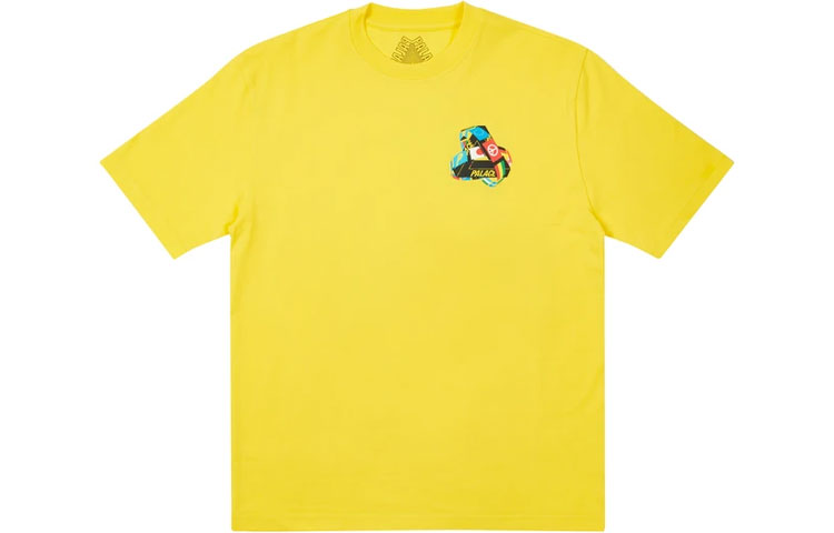 PALACE National Flag Triangle Print Short Sleeve Pattern Printing Yellow T-Shirt P20TS092