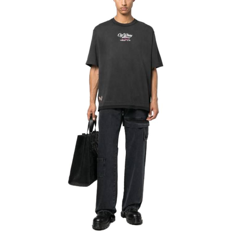 Off-White Wave Off Raw Over T-Shirt 'Black' OMAA152S23JER0021001