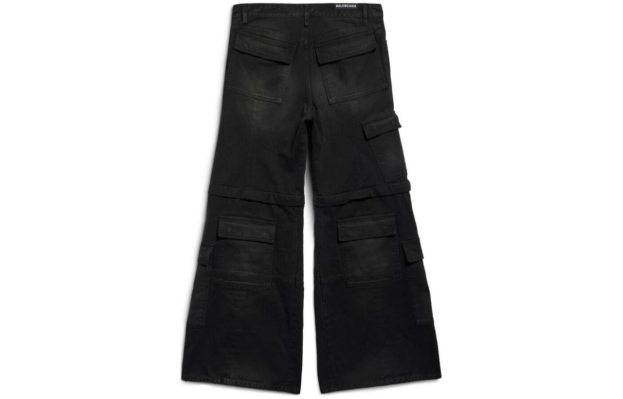 (WMNS) Balenciaga Flared Cargo Pants 'Black' 783694TNW111672