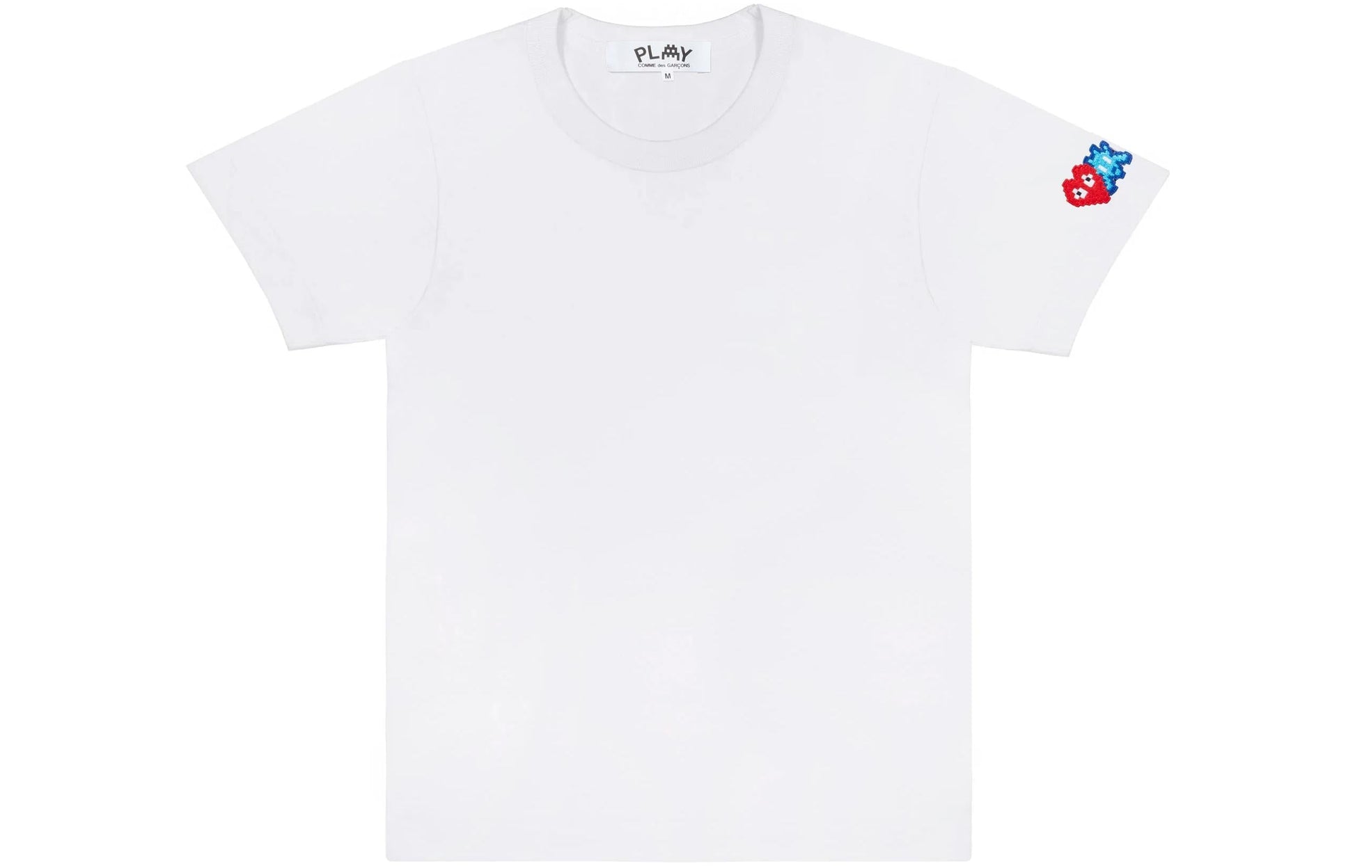 (WMNS) COMME des GARCONS PLAY FW25 Invader T-Shirt Red And Blue Sleeve Emblem 'White' AZ-T328-051