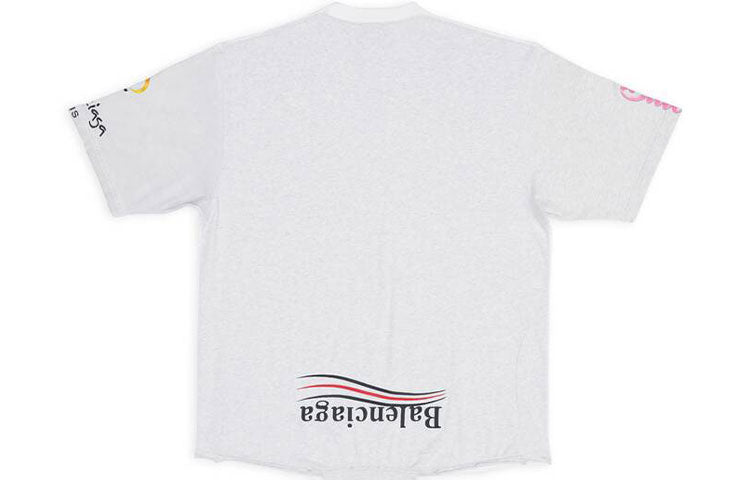 Balenciaga Paris Upside Down T-Shirt Oversized 'White' 698811TMVC9900