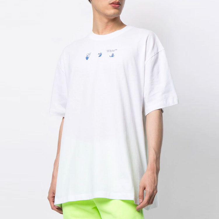 Off-White SS21 Logo Pattern Printing Short Sleeve Loose Fit White OMAA038S21JER0130145