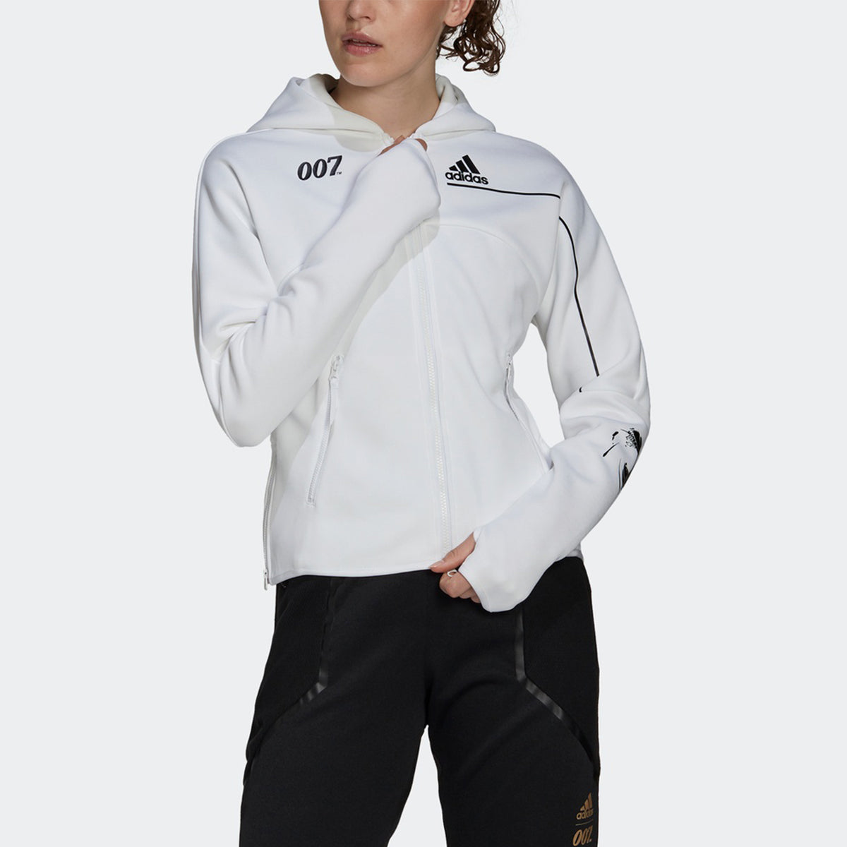 (WMNS) adida x James Bonds Z.N.E. Hoodie Asia Sizing 'White' GN6814